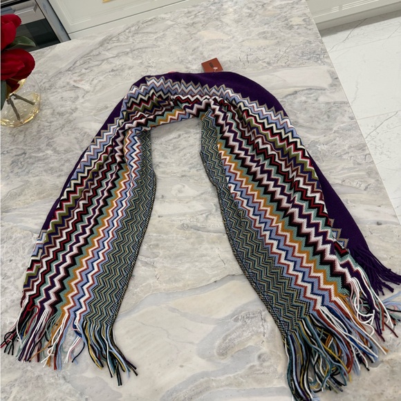 💜NWT Missoni Purple and Multicolor poncho / scarf - Picture 5 of 8